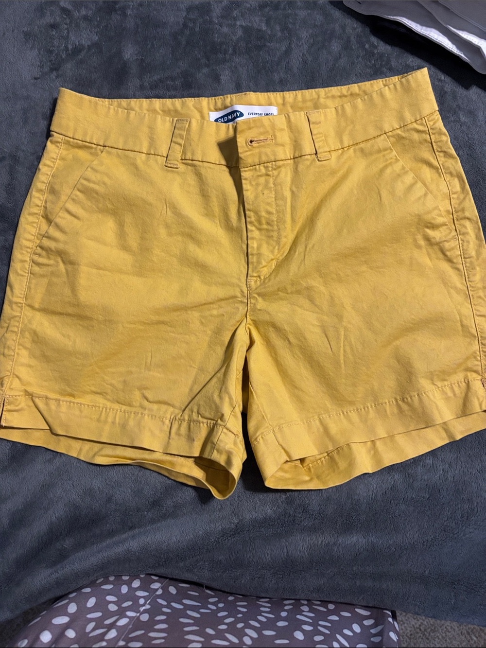 Old Navy Women’s Bright Yellow Flat Front Chino Shorts